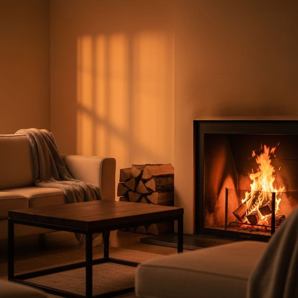 Cozy fireplace